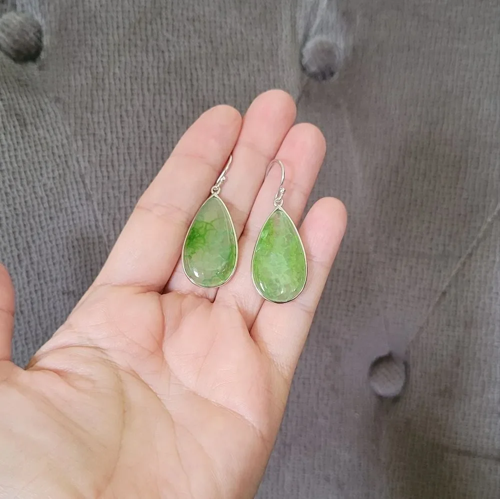 Iris & Lily Moss Green💚 Agate Earrings